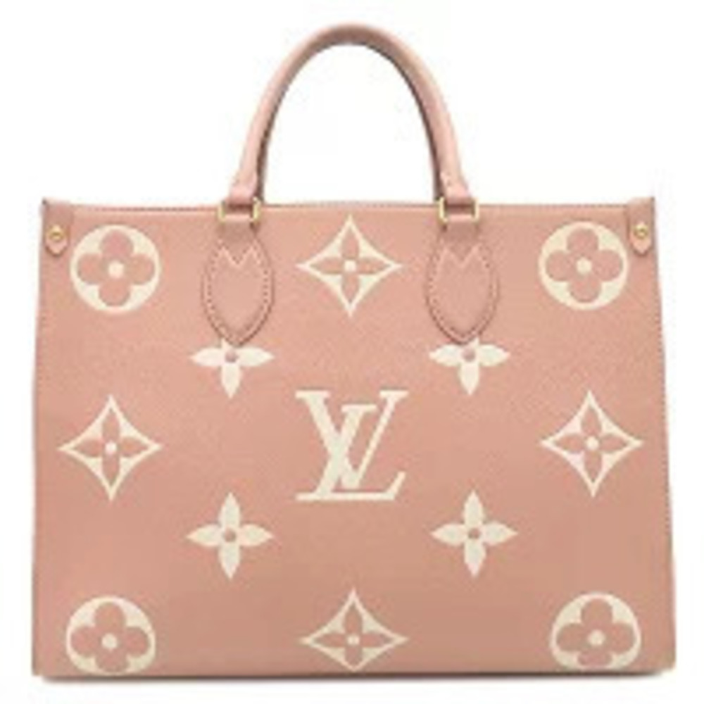 Louis Vuitton Tote Bag OnTheGo Empreinte Bicolor Rose Pink Trianon Cream Handbag